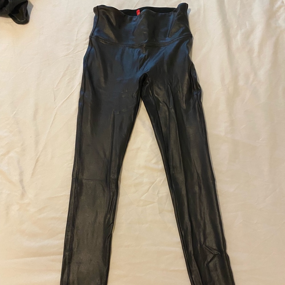 Spanx black faux leather leggings